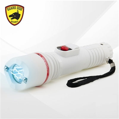 White Security 6,000,000 Volt Flashlight Stun Gun with 4 Prongs