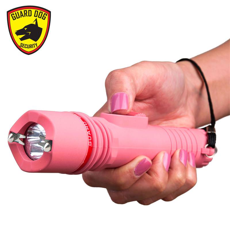 Pink Security 6,000,000 Volt Flashlight Stun Gun with 4 Prongs