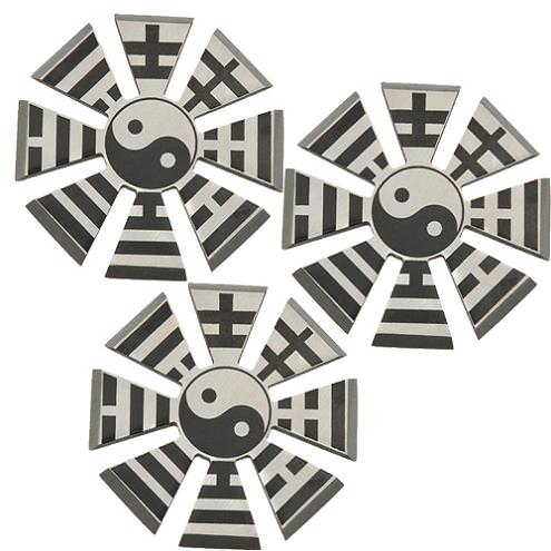 3 Pcs Yin Yang Shinobi Throwing Star Set - Pouch