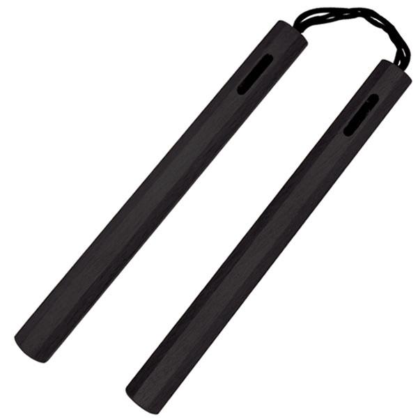 Nunchaku - 14 Inch Black Octagon Wood Nunchucks
