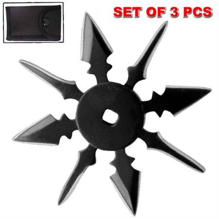 3 Pcs Spear Points Ninja Throwing Star Set Black