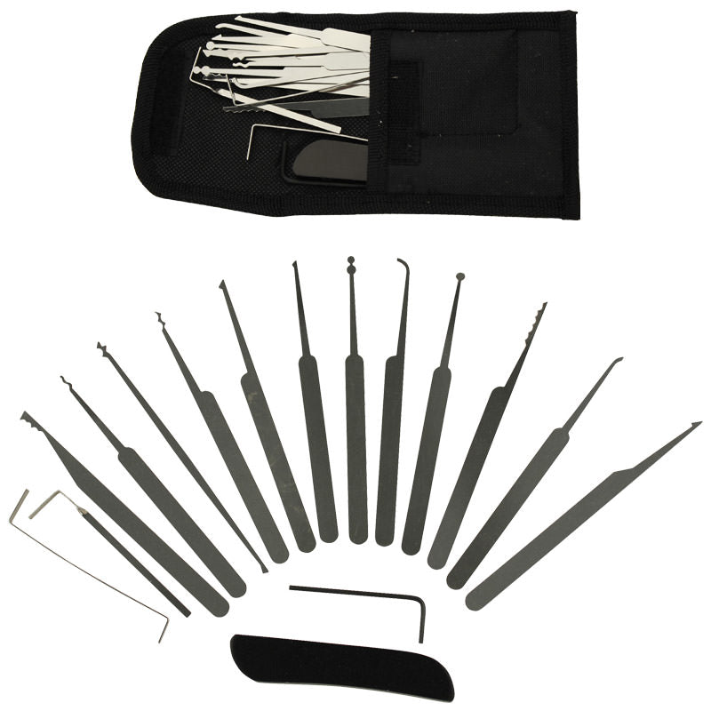 17-Piece Pocket Lock Picking Kit With Pouch