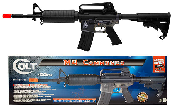 Colt M4 Commando AEG Metal Gear Box Electric Airsoft Rifle 422 FPS