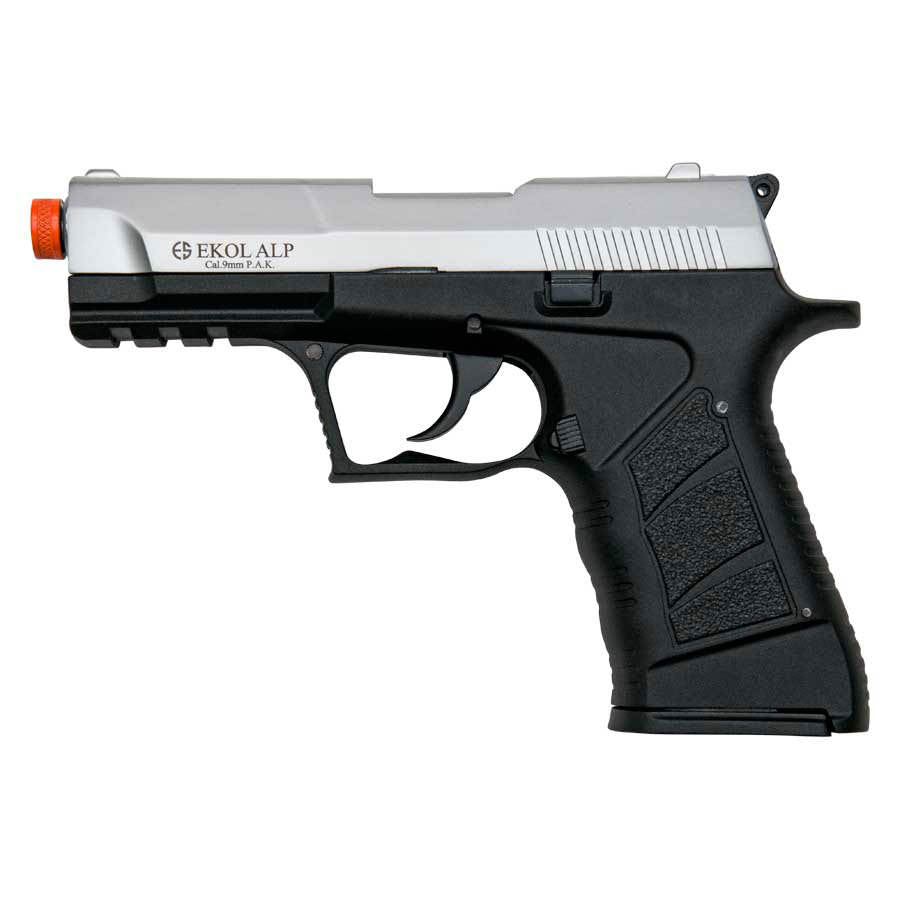EKOL ALP Nickel Finish 9mm Sub-Compact V92F Front Firing Blank Gun