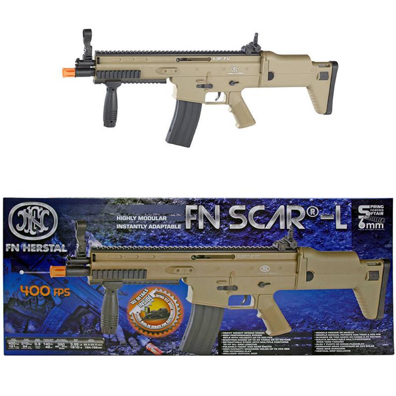 FN Herstal SCAR-L Tactical Spring Powered Airsoft Rifle - 400 FPS Dark Earth