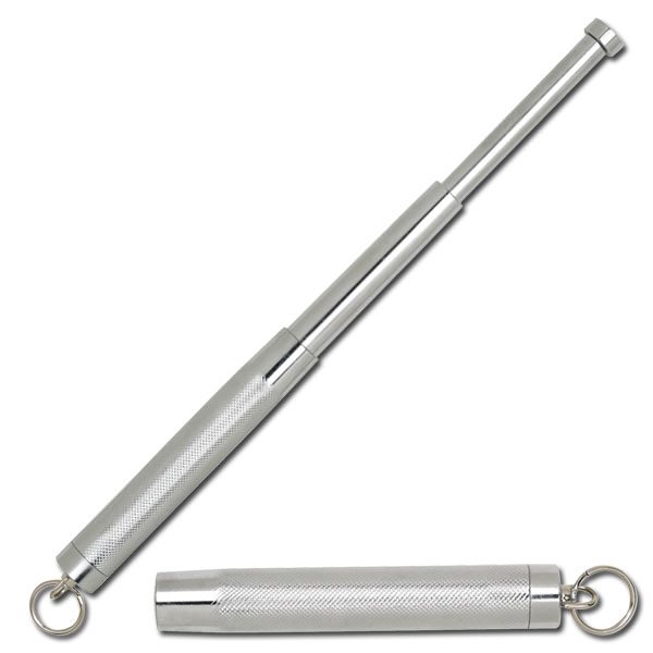 Self Defense Keychain Mini Baton Silver Finish