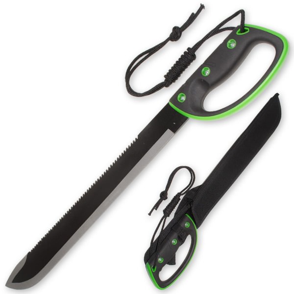 23 Inch Jungle Machete Enclosed Handle - Undead Green