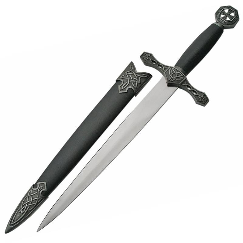 Cross Pommel Medieval Celtic Dagger With Scabbard