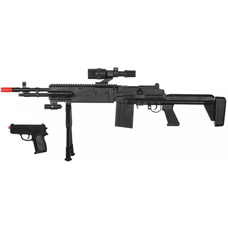 P1114 Spring Airsoft Rifle and P618 Pistol Gun Combo