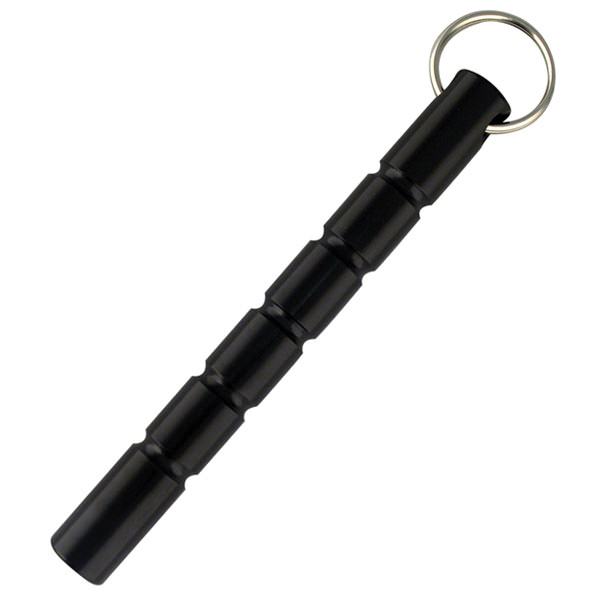 Black Self Defense Kubotan With Key Ring - Flat Tip