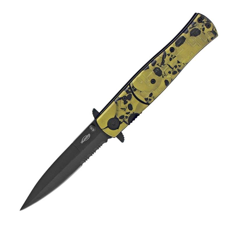 Desert Skull Camo Stiletto Style Assisted Opening Knife