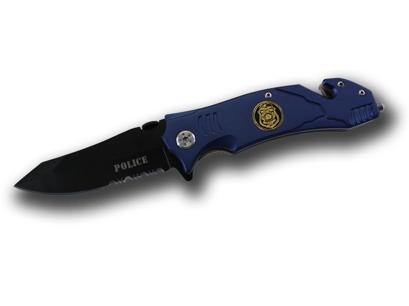 Police 4.5 Inch Tactical Rescue Knife - Half Serrated Blade