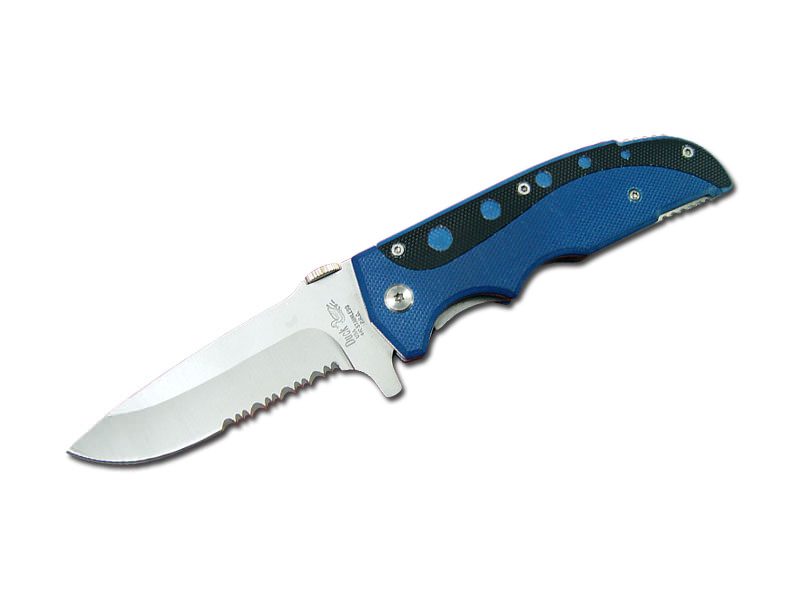 8 Inch Spring Assist Blue & Black G10 Handle Knife