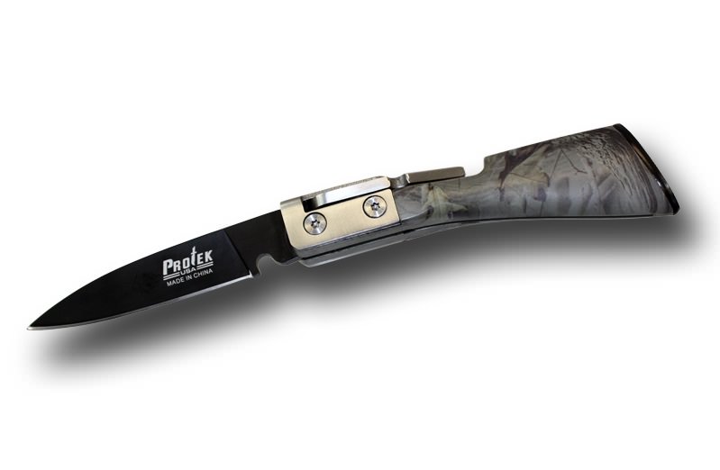 Camo Finish Handle Stock Shotgun Folding Pocket Knife