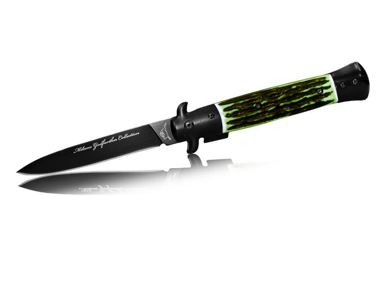 Milano Godfather Stiletto Style Assisted Opening Knife - Green