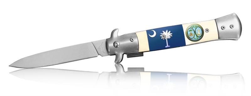 Pocket Knife Stilleto Nevada Flag Spring Assisted Knife