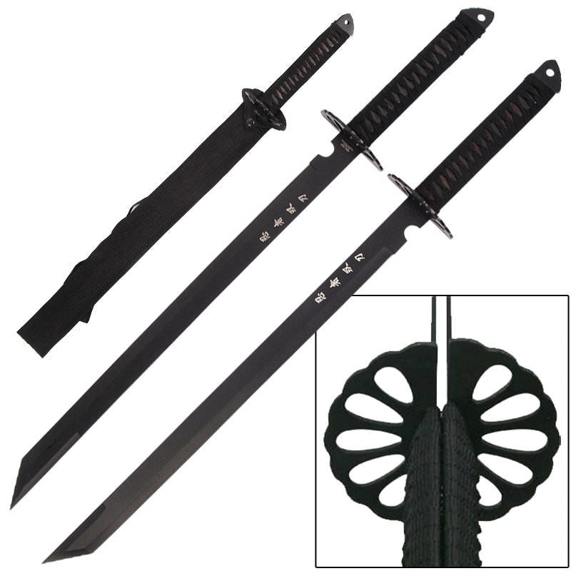 2-PC Full Tang Ninja Twin Bladed Sword