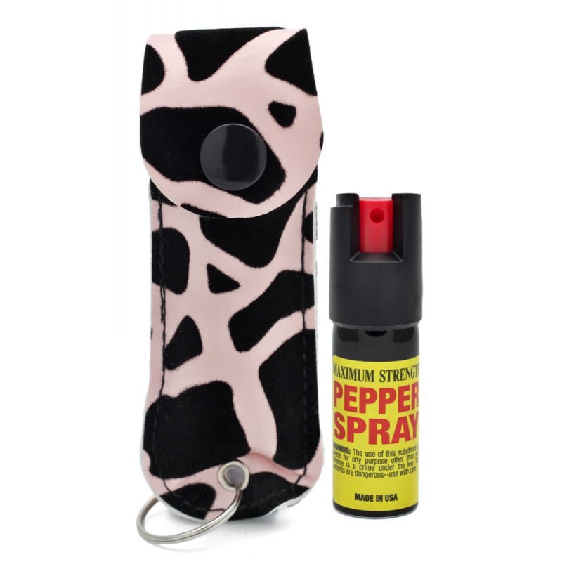Leopard Keychain Personal Defense Pepper Spray OC-18 1/2 oz With Case