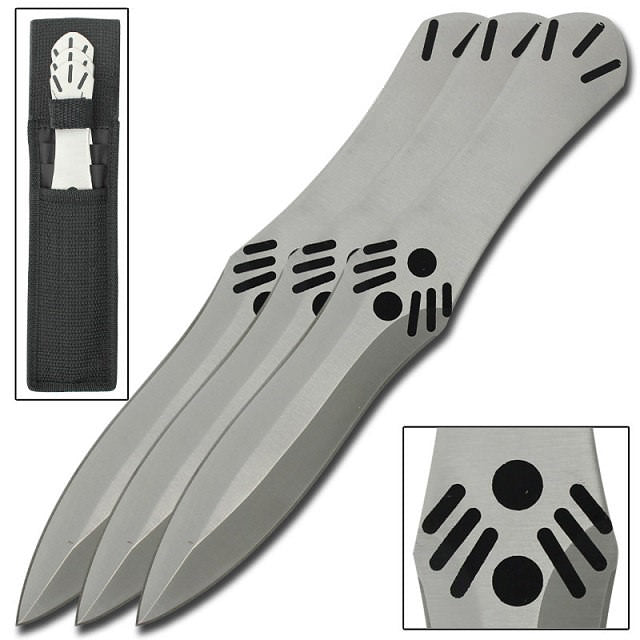 Assassins Creed Silver 3 Piece Throwing Knife Set
