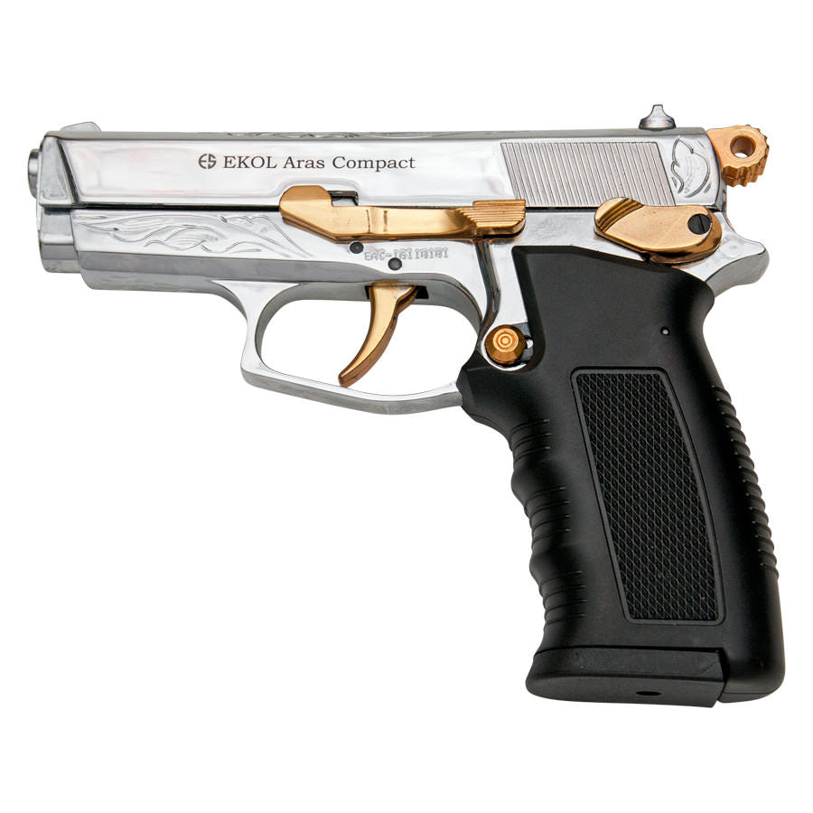 ARAS Compact HP Gold Engraved With Gold Fittings 9MM Blank Gun