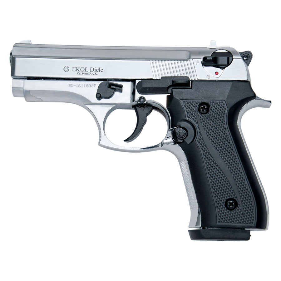 Dicle 8000 Blank Firing Replica Gun - Chrome Finish