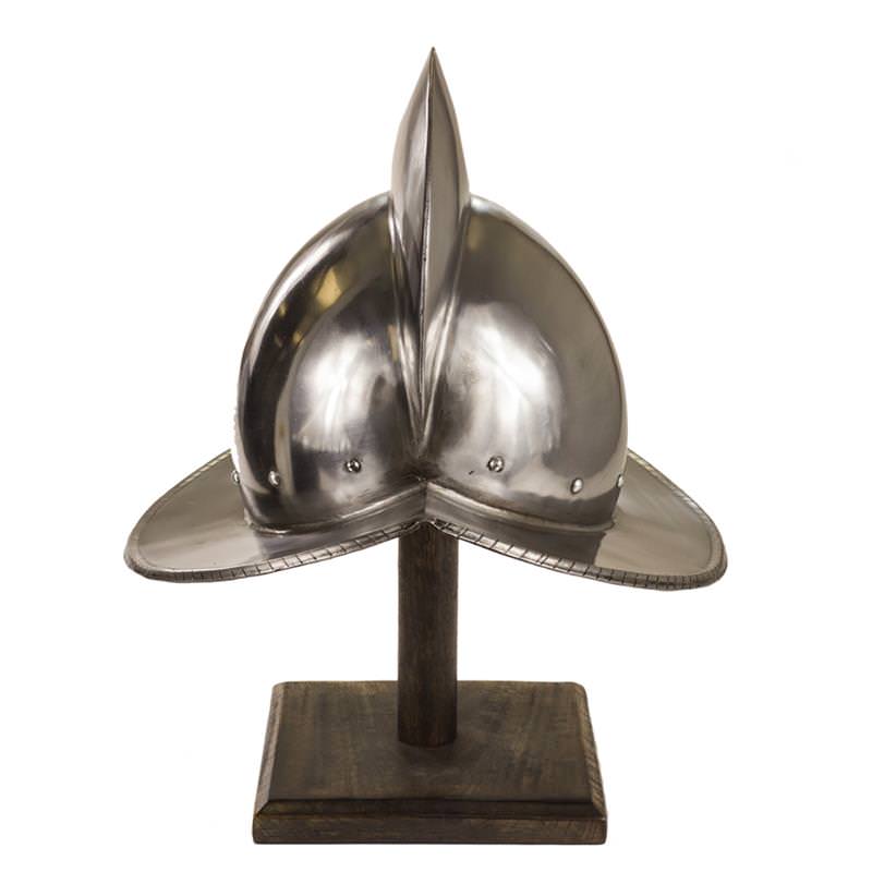 Alberto Morion Steel Helmet with Display Stand