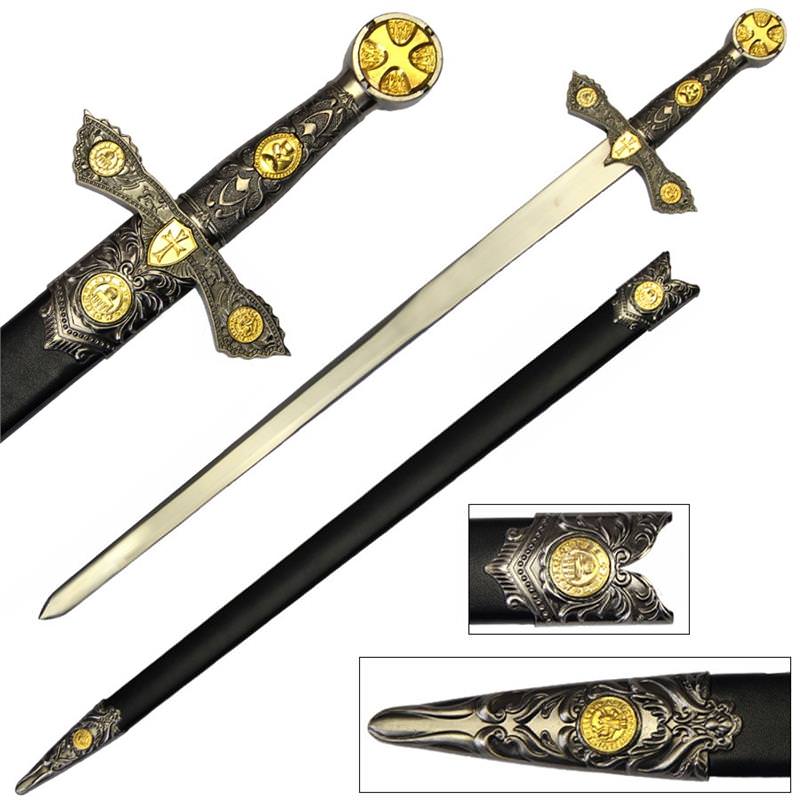 Christian Crusader Knight's Templar Medieval Long Sword with Scabbard