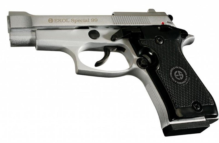 Special 99 V85 Front Fire Blank Flare Gun Replica Nickel Finish