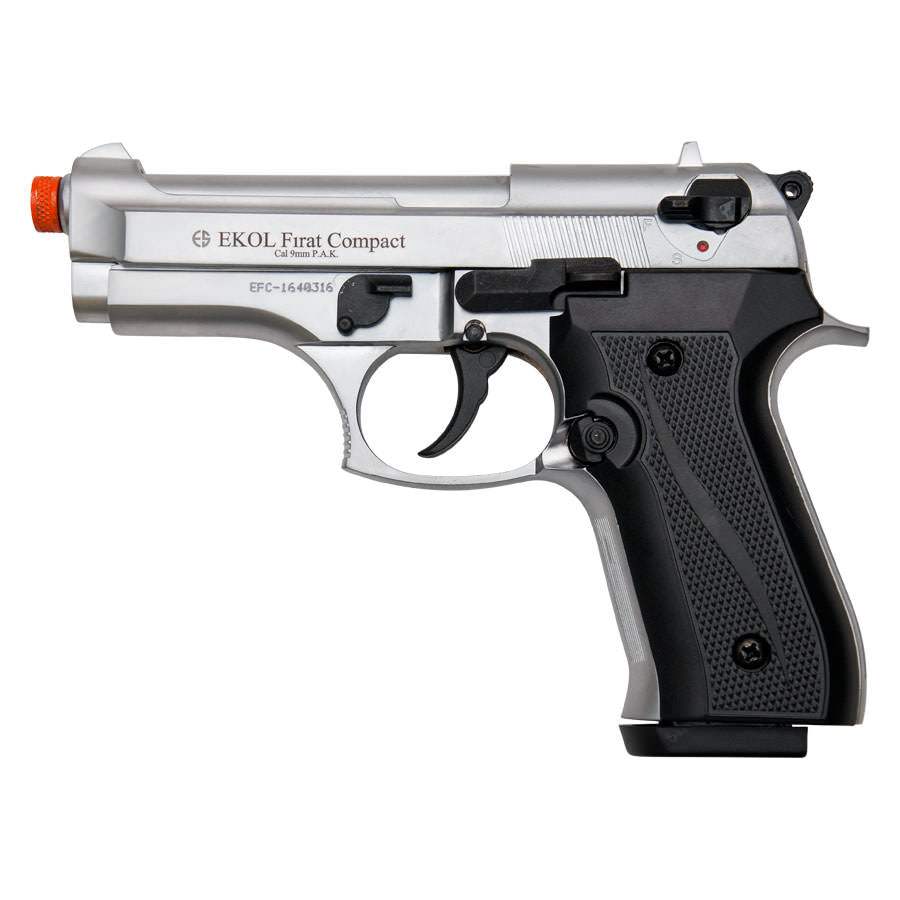 Compact V92F Front Firing Blank Gun Nickel Finish