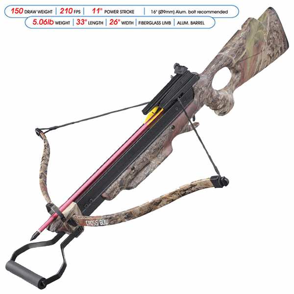 150 Pound Draw Recurve Crossbow Foldable Camo Rifle Cross bow