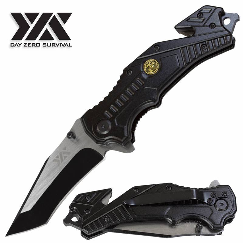 Day Zero Survival Spring Assist Military Rescue Folding Pocket Knife