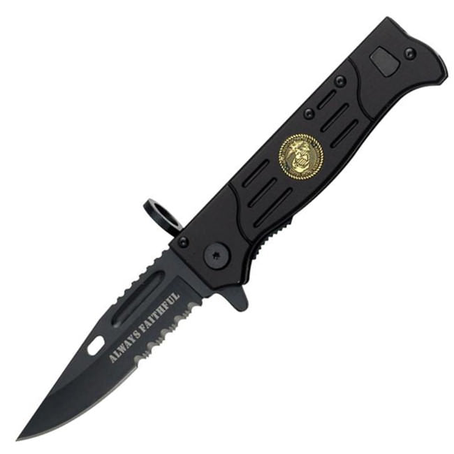 " Always Faithful " Military Bayonet Style Spring Assisted Knife