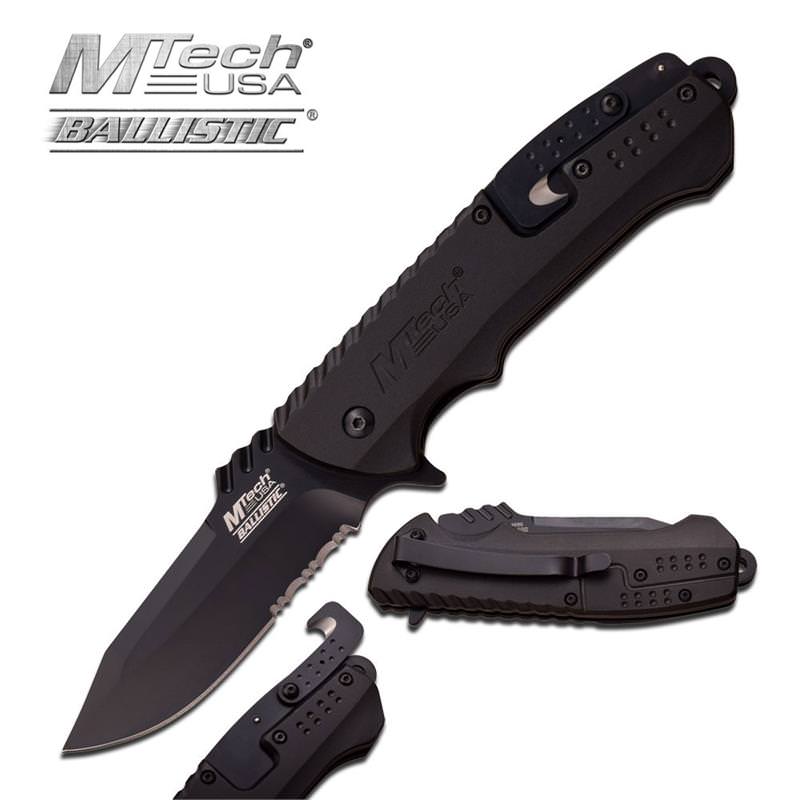 All Black Special Tactical Rescue Spring Assisted Pocket Folding Knife
