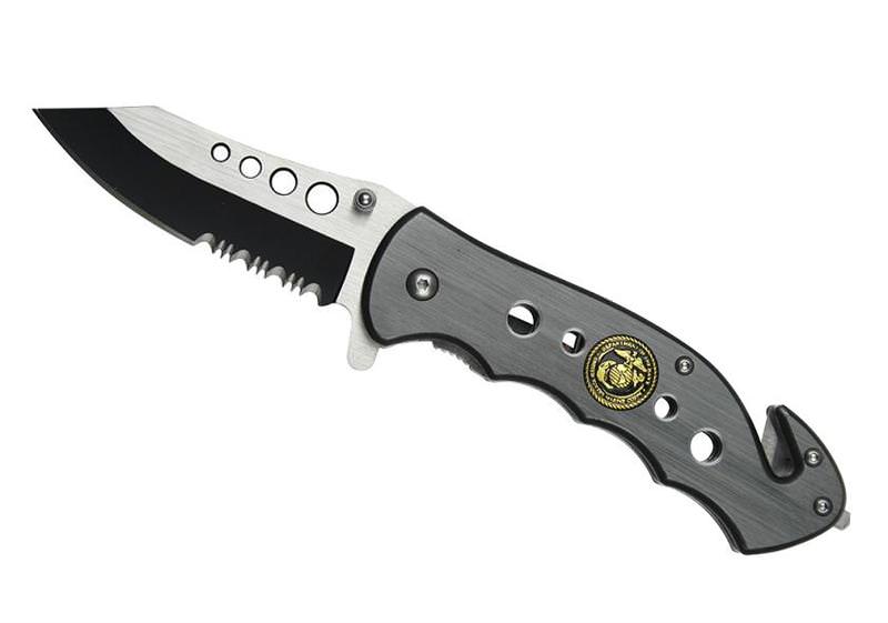 Military Rescue Folder Spring Assist Knife Two Tone Blade