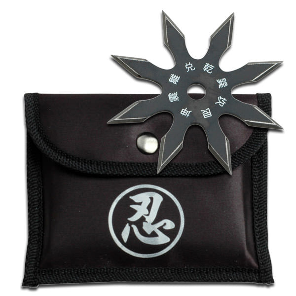 Black Stainless Steel 8-Point Shuriken Anime Ninja Throwing Star - 4" Diameter
