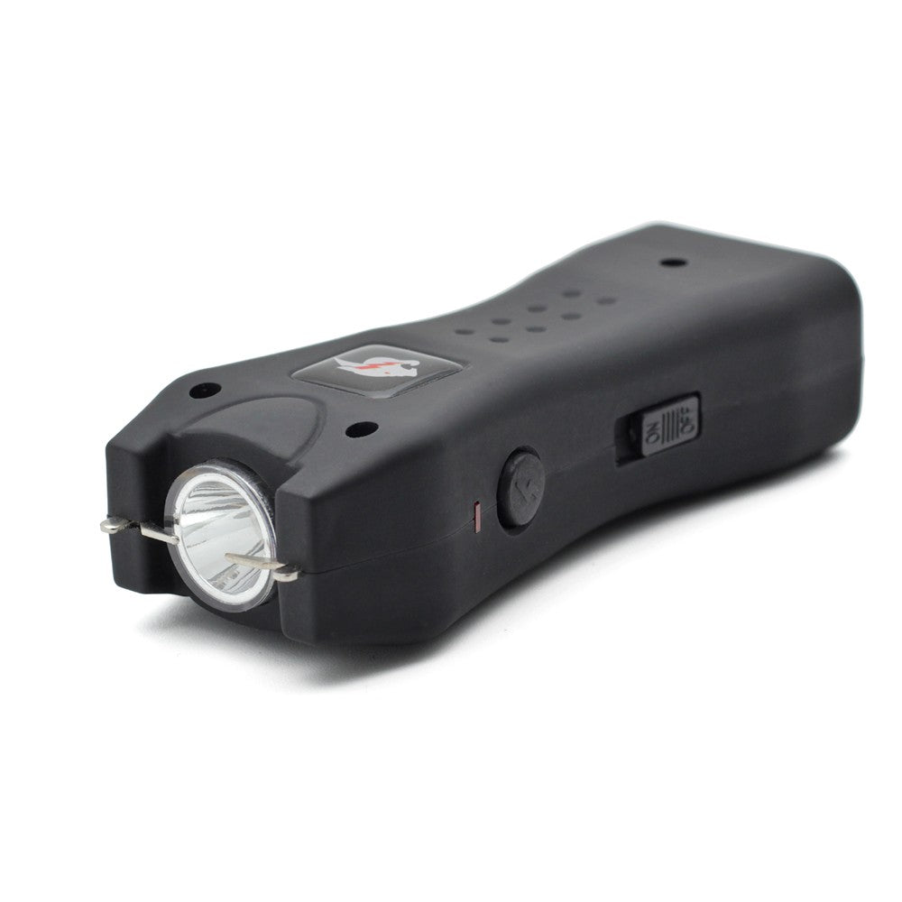 Slim Max Power Black Stun Gun Mini Rechargeable, LED Light & Case