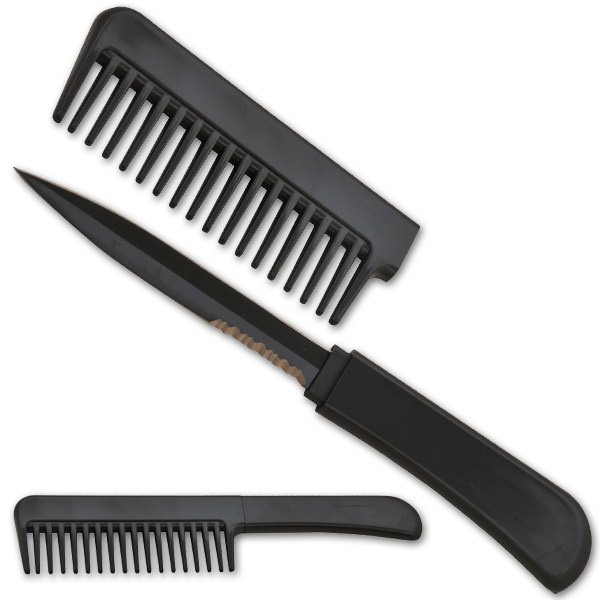 CIA Agent Black Comb With Hidden Knife - Comb Knife