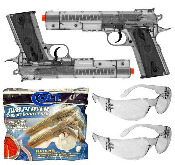Colt 1911 Buddy Pack Spring Powered Airsoft Pistol Set Safety Glasses