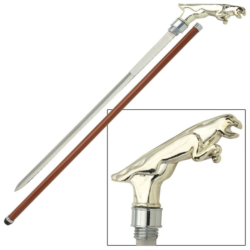 Majestic American Jaguar Walking Cane Sword