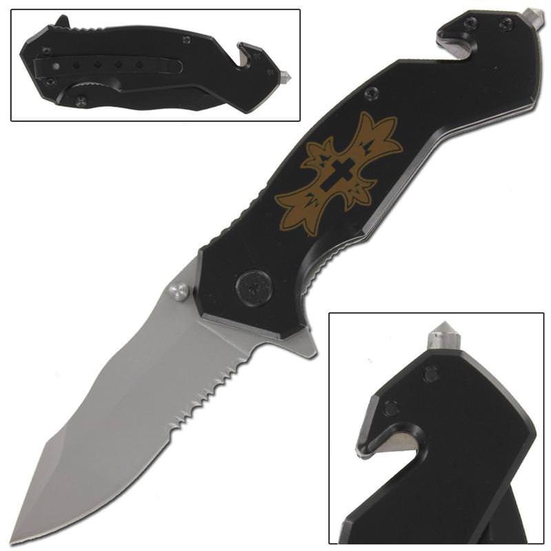 Dark Savior Serrated Spring Assist Tactical Assisted Opening Knife
