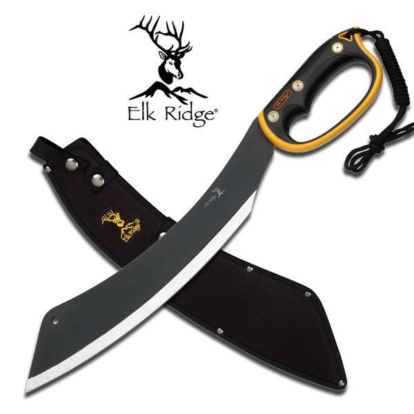20.5" Curved Blade Work Machete Orange Black Molded Handle