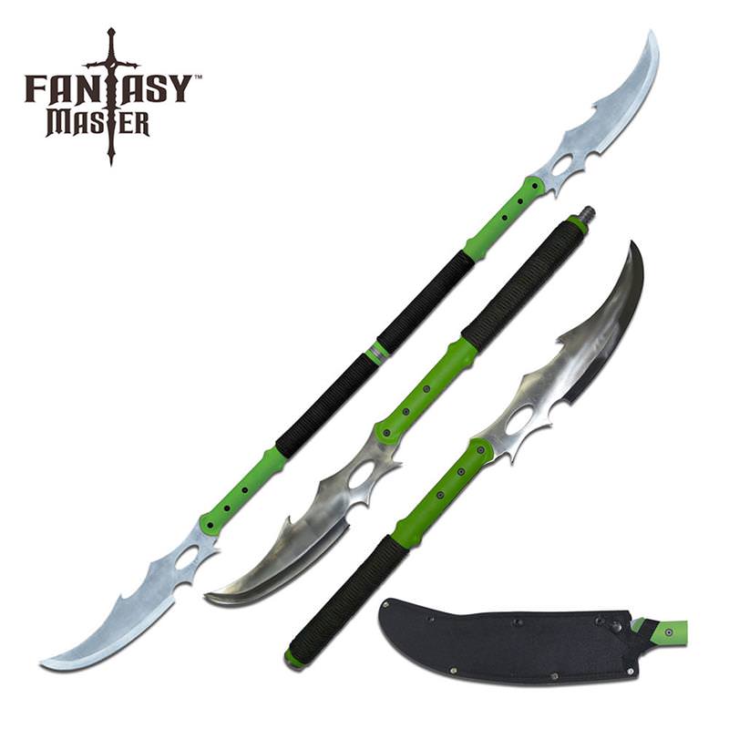 Combat Naginata Double Bladed Fighting Zombie Slicer Sword