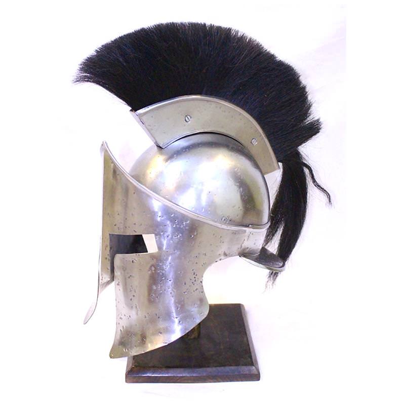 Greek Spartan Full Size Helmet Black Plume