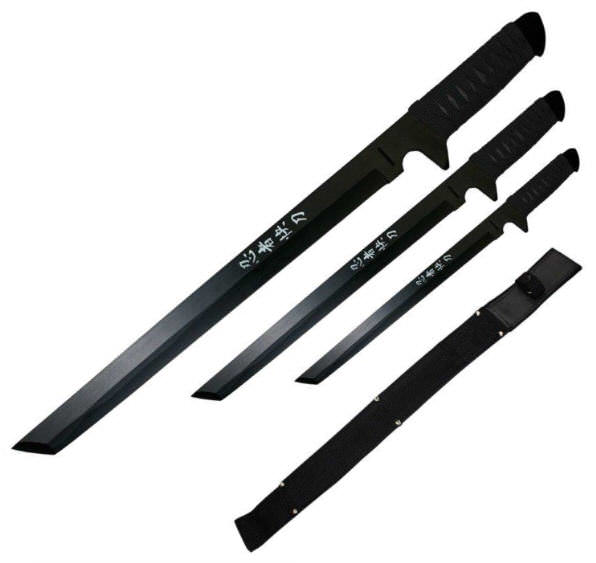 3 Pc FULL TANG Ninja Sword Set