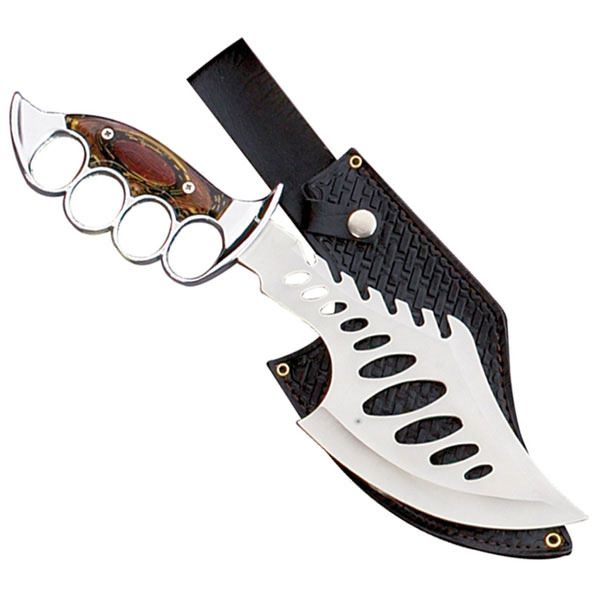 Big Blade Bowie Knuckle Handle Knife