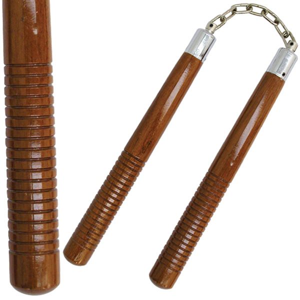 12" Brown Hardwood Nunchuck Set