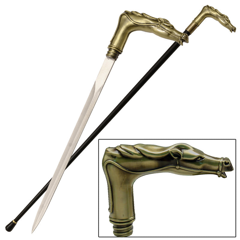 Horse Head Walking Cane Sword