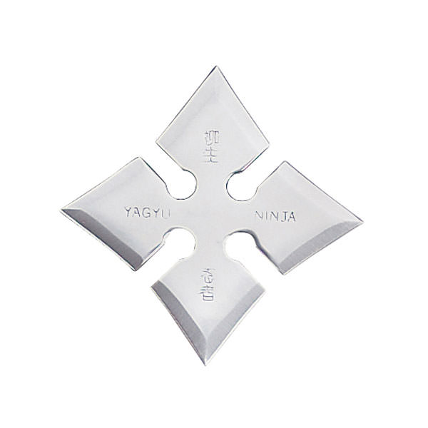 4 Point Hybrid Shuriken, 4" Diameter Throwing Star Silver