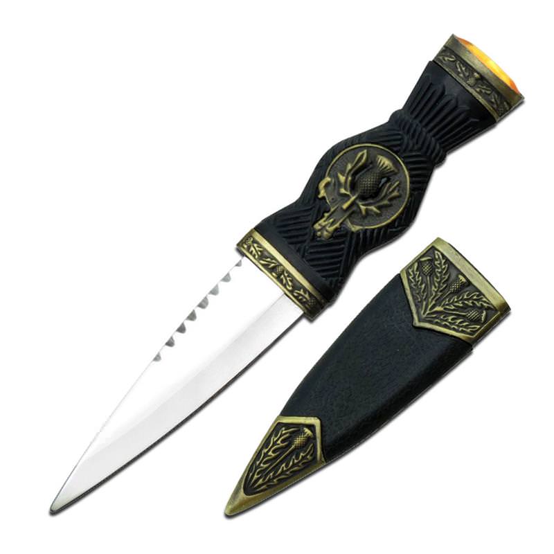 7 Inch Overall Medieval Dagger Scottish Thistle Sgian Dubh