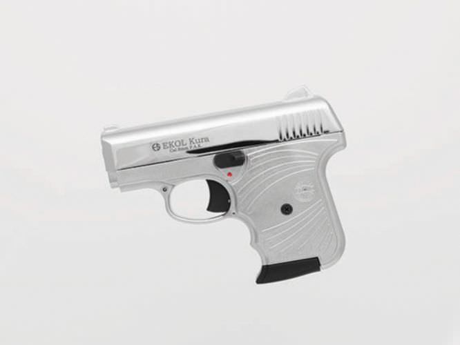 Kura Compact Blank Firing 8MM Gun Chrome Finish Starter Pistol